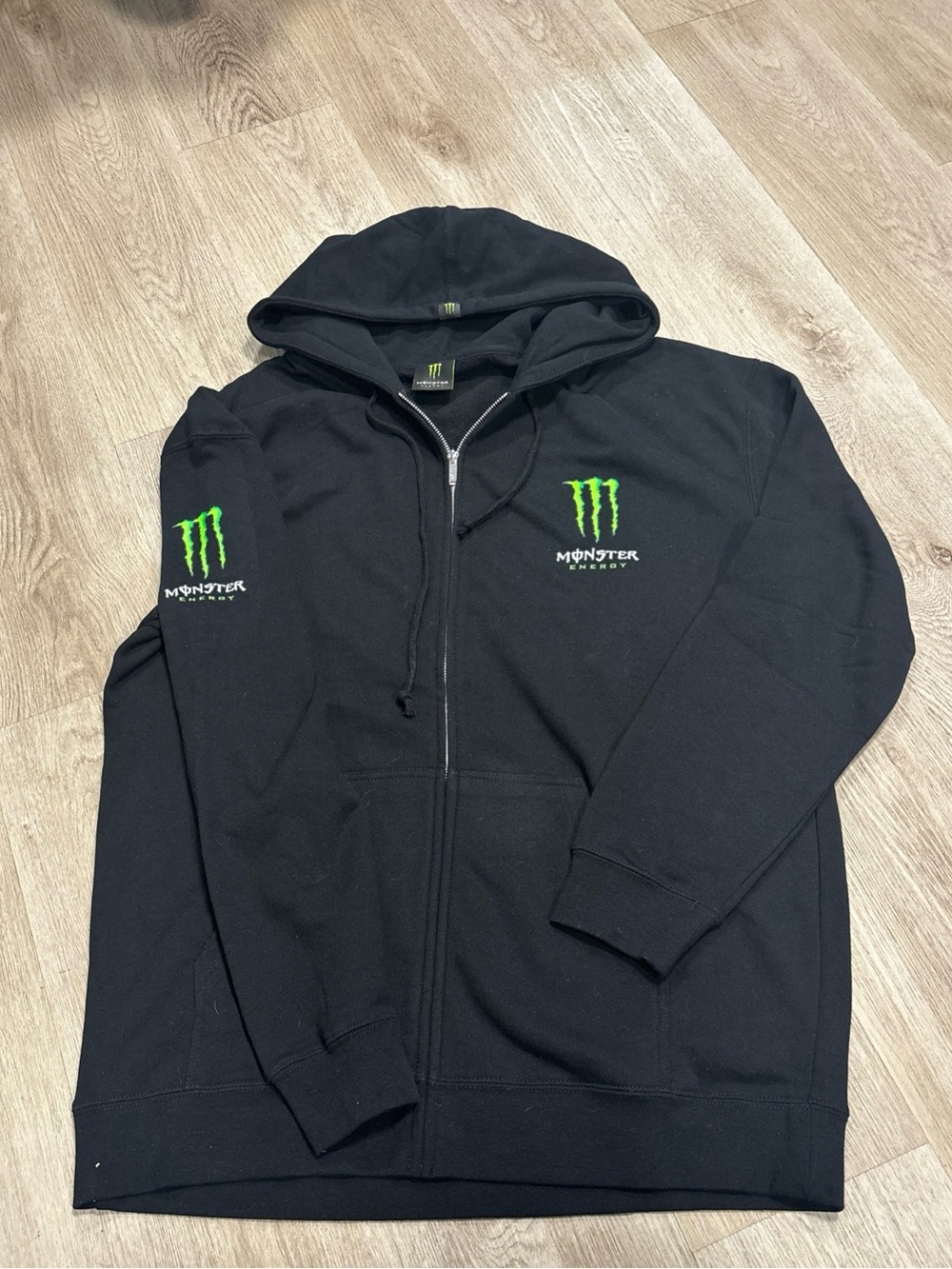 Vintage Monster Energy Hoodie Men Medium Black  Y2K Unleash The Beast Sz XL